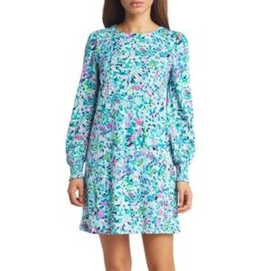 Lilly Pulitzer Diann Long Sleeve Dress Medium Multi Dive Bar